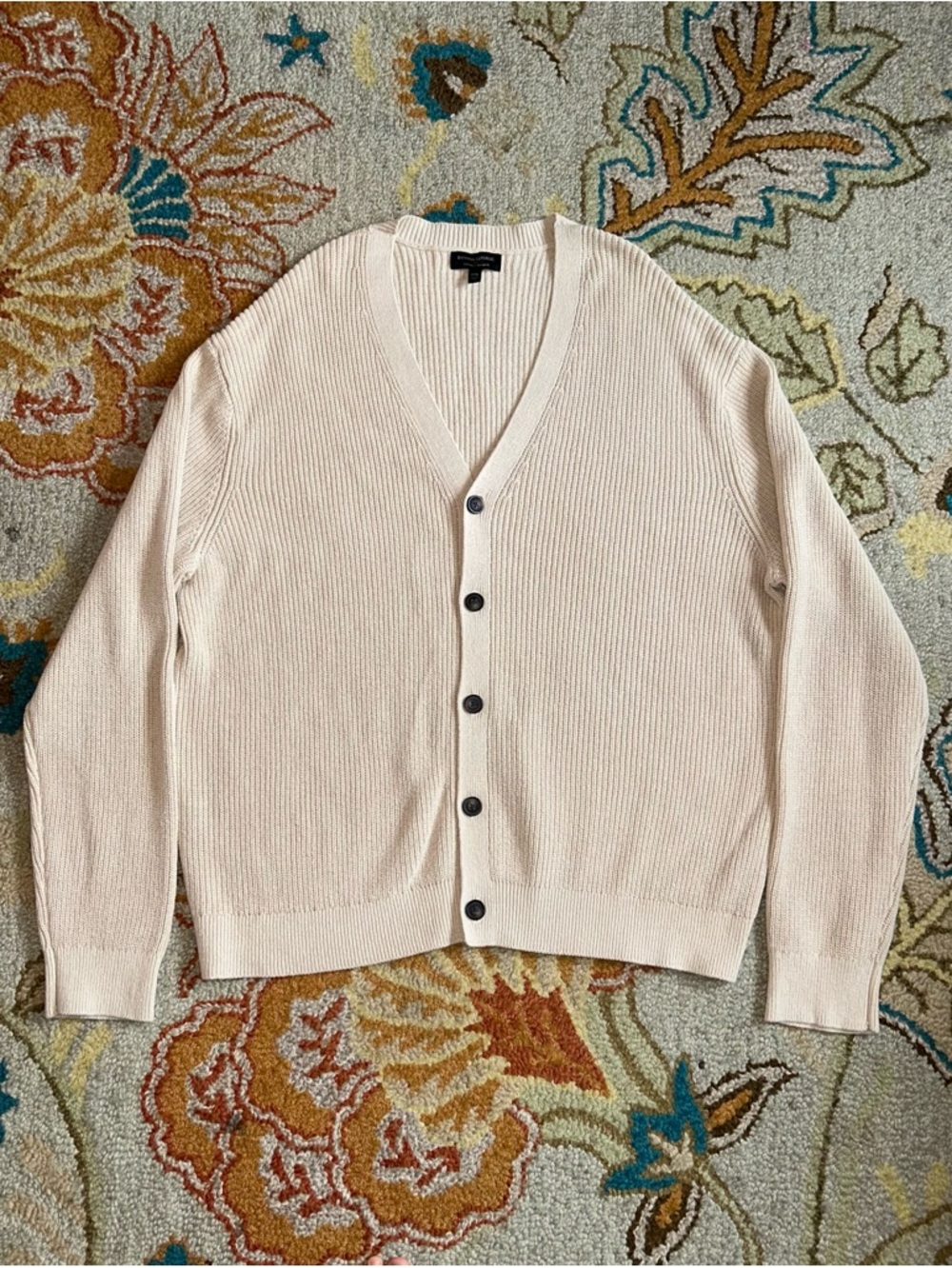 Banana Republic Midweight Linen Blend Cardigan Tan Size XXL Grandpa Mr. Rogers